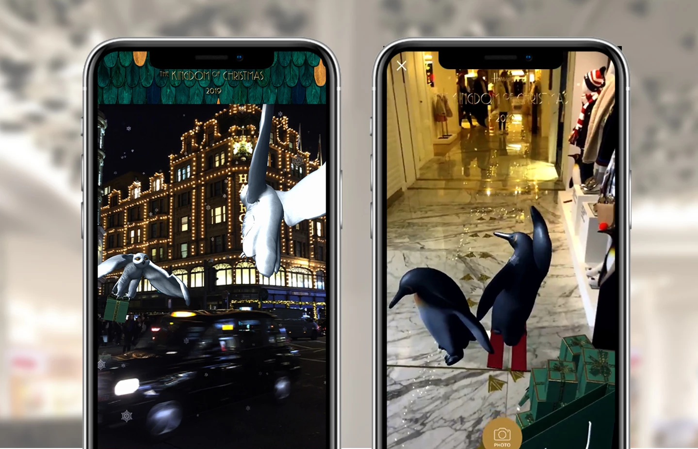 A christmas experience in Augmented reality on a phone