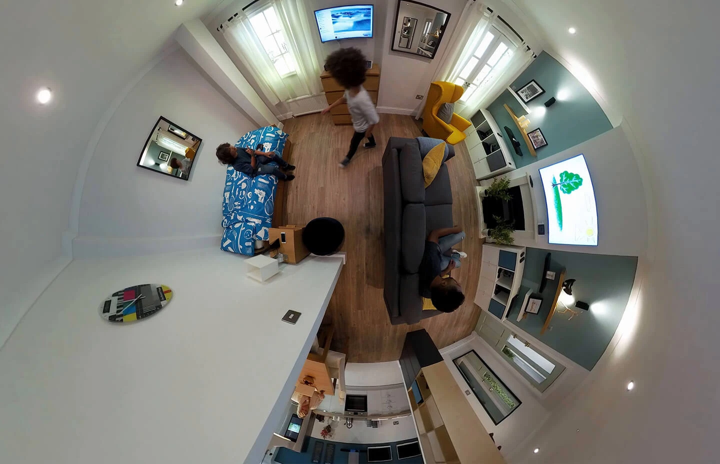 a 360 degree picture of a living room