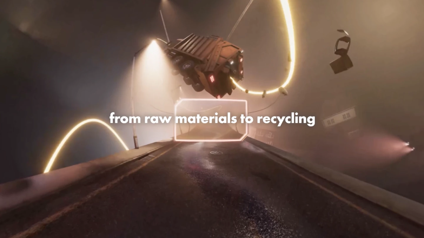 a fantastical depiction of the recycling process