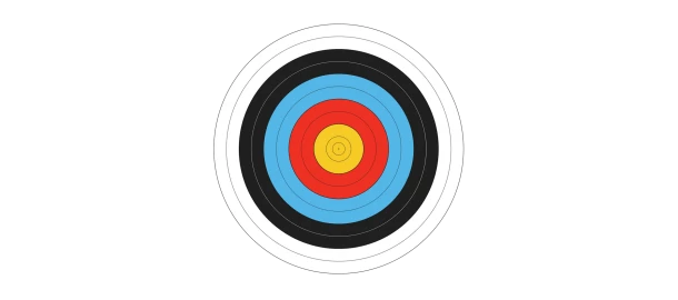An Archery target made of concentric circles