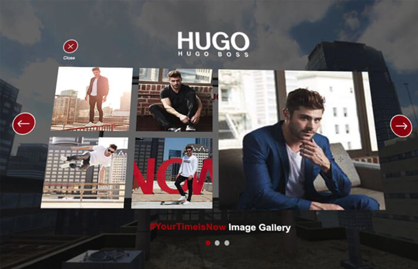Hugo Boss image gallery with series of photos featuring Zac Efron