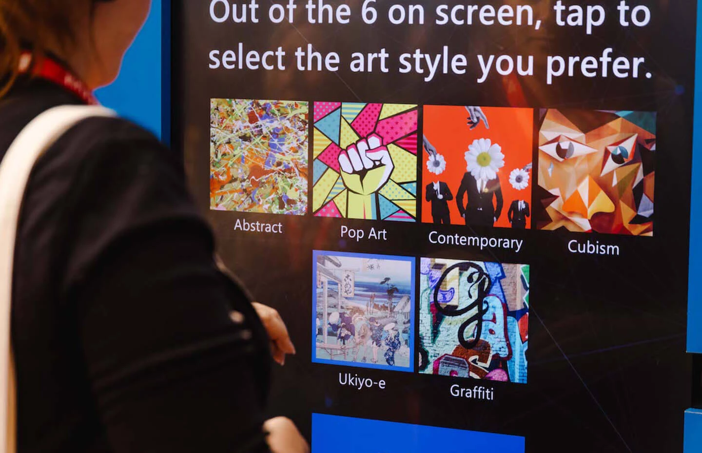 Touchscreen A.i. Art style selection