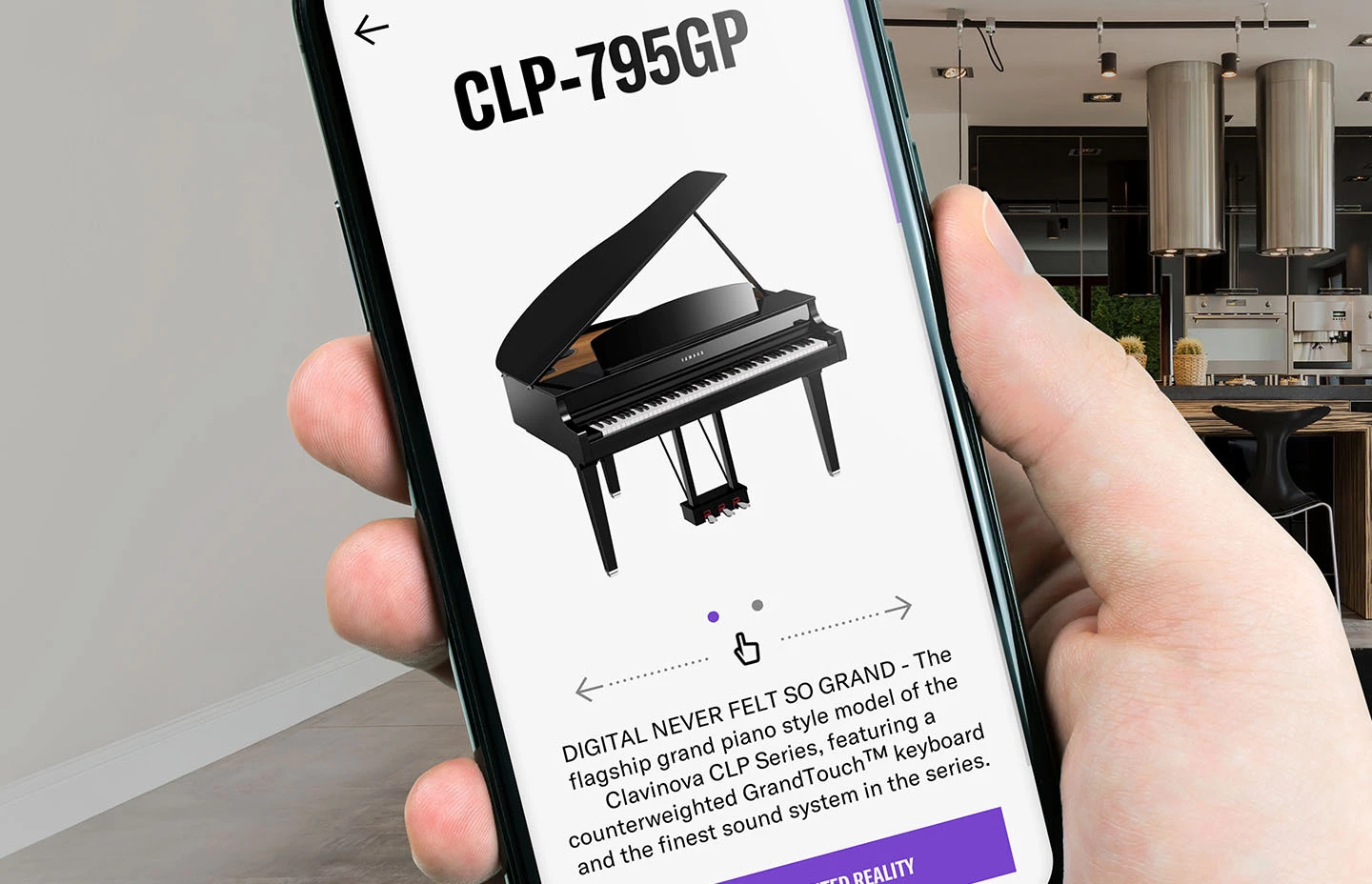 A phone showing a piano selection screen