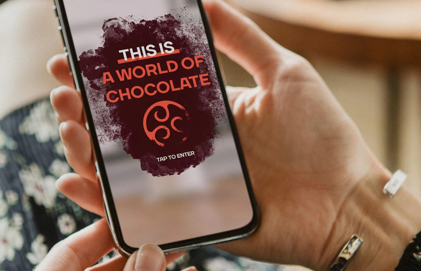 Start screen for Callebaut AR experience