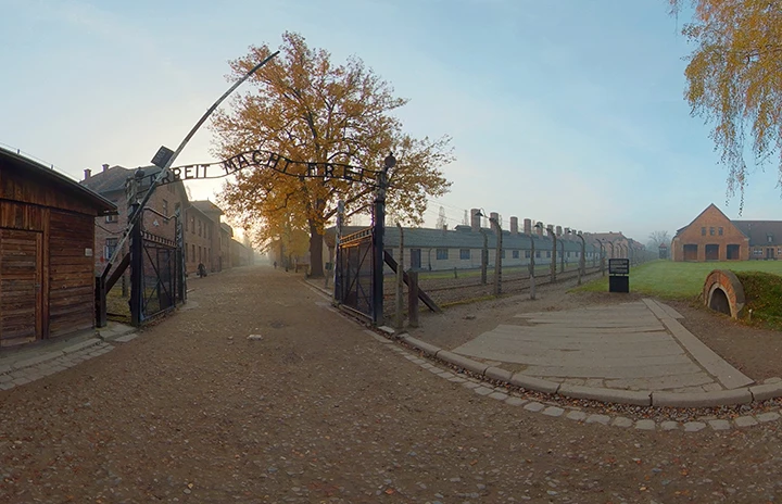 the gates of a concentration camp