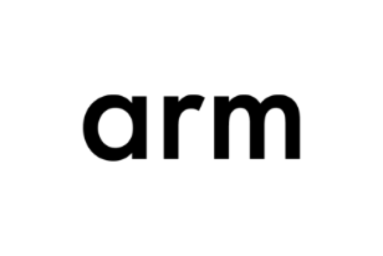 ARM logo in black.