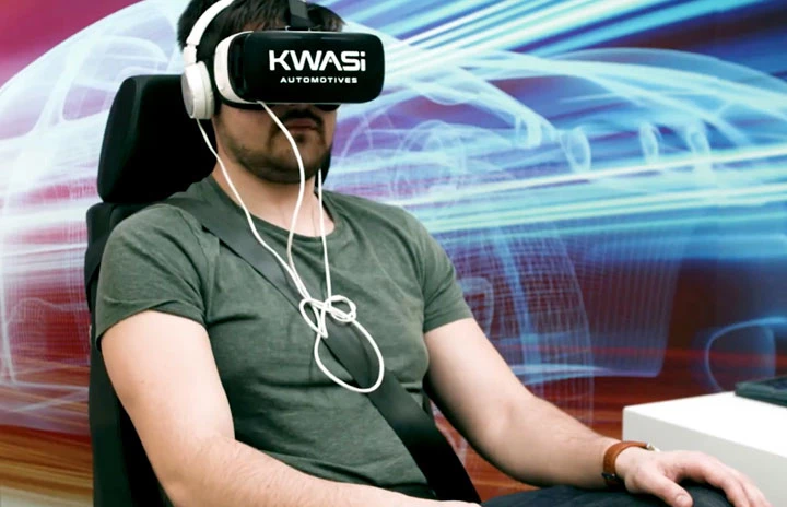 a man wearing a virtual reality headset