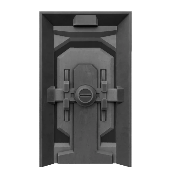 a 3D model of a large scifi door