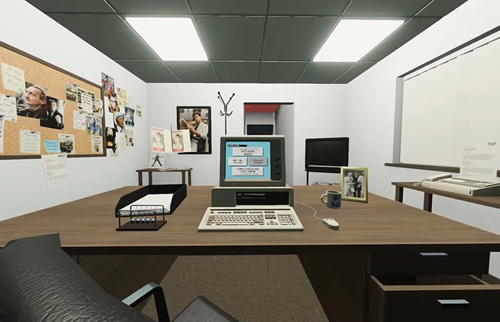 An 80's style office
