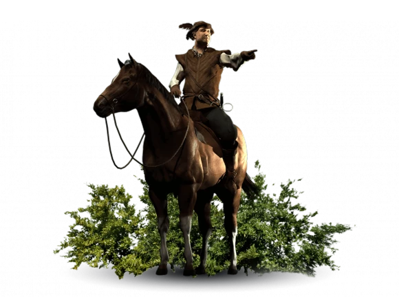 a tudor man on a horse