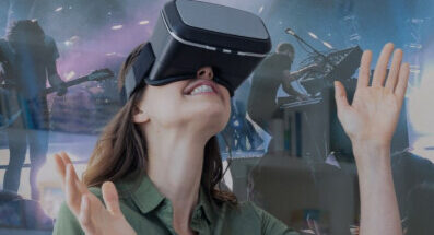 Lady-in-Headset-at-Virtual-Live-Concert